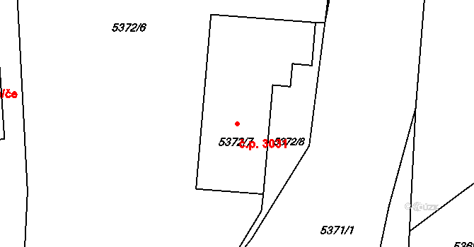 Česká Lípa 3031 na parcele st. 5372/7 v KÚ Česká Lípa, Katastrální mapa