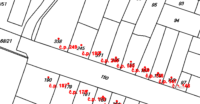 Domamyslice 248, Prostějov na parcele st. 371 v KÚ Domamyslice, Katastrální mapa
