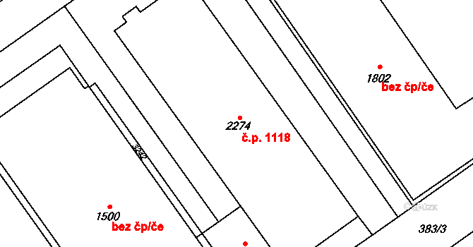 Přívoz 1118, Ostrava na parcele st. 2274 v KÚ Přívoz, Katastrální mapa