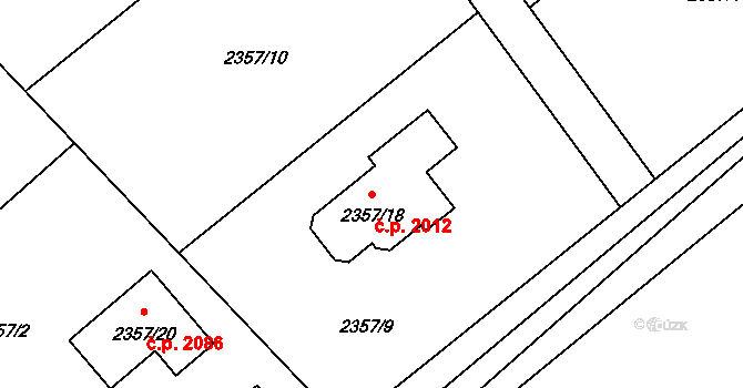 Hranice 2012, Karviná na parcele st. 2357/18 v KÚ Karviná-město, Katastrální mapa