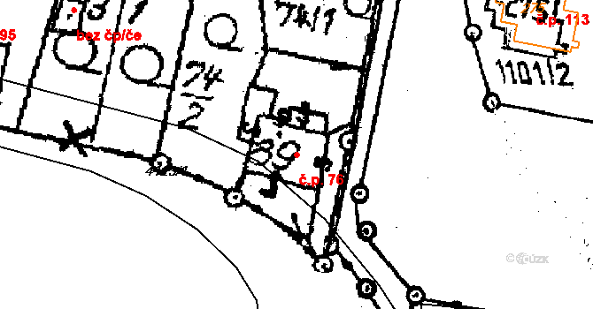 Čechočovice 76 na parcele st. 89 v KÚ Čechočovice, Katastrální mapa