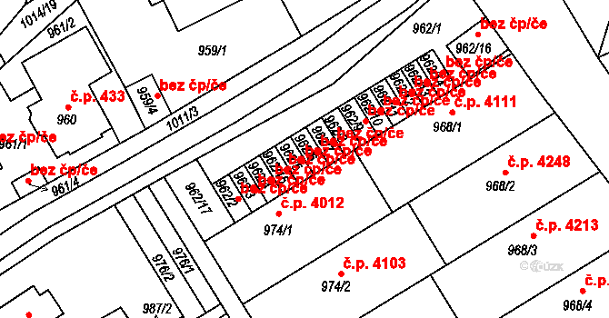 Mšeno nad Nisou 2470, Jablonec nad Nisou na parcele st. 962/5 v KÚ Mšeno nad Nisou, Katastrální mapa