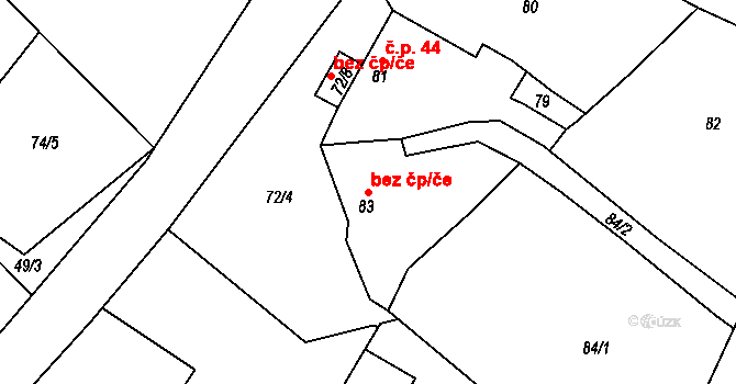 Velké Chvojno 38815303 na parcele st. 83 v KÚ Arnultovice u Lučního Chvojna, Katastrální mapa
