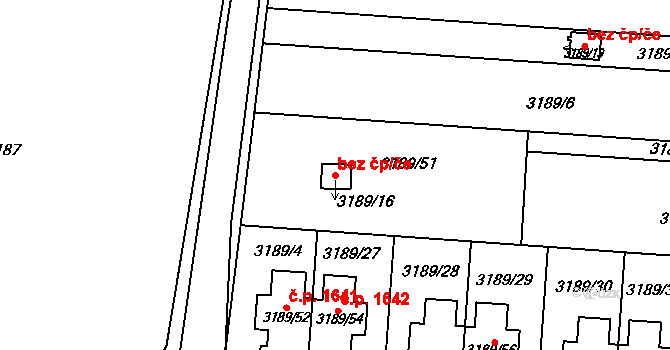 Slavkov u Brna 39729303 na parcele st. 3189/16 v KÚ Slavkov u Brna, Katastrální mapa