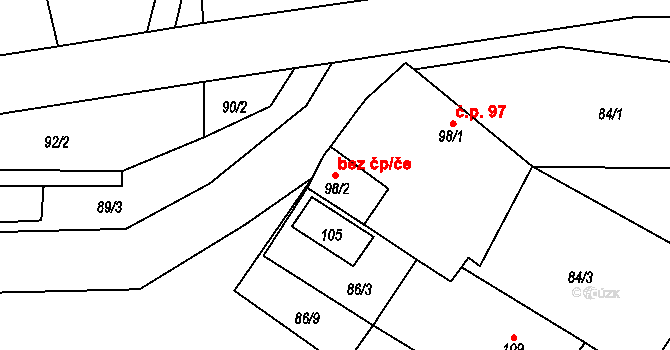 Mečichov 40729303 na parcele st. 98/2 v KÚ Mečichov, Katastrální mapa