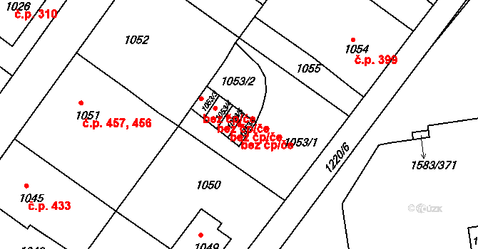 Liberec 40851303 na parcele st. 1053/6 v KÚ Rochlice u Liberce, Katastrální mapa