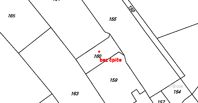 Bořenovice 42349303 na parcele st. 160 v KÚ Bořenovice, Katastrální mapa