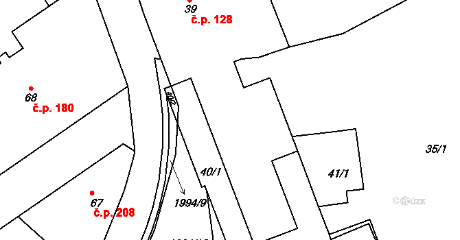 Košťálov 44282303 na parcele st. 39 v KÚ Košťálov, Katastrální mapa