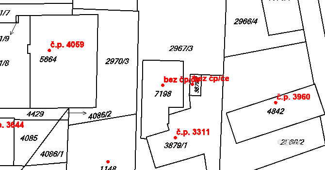 Zlín 48130303 na parcele st. 7198 v KÚ Zlín, Katastrální mapa