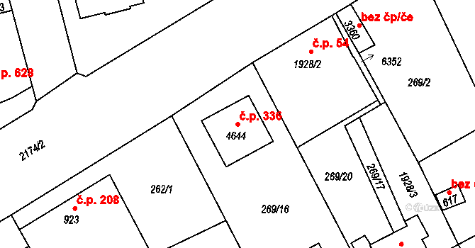Beroun-Závodí 336, Beroun na parcele st. 4644 v KÚ Beroun, Katastrální mapa