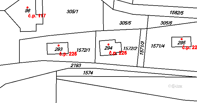 Zdoňov 226, Teplice nad Metují na parcele st. 294 v KÚ Zdoňov, Katastrální mapa