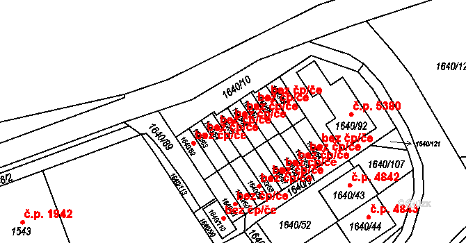 Chomutov 82422303 na parcele st. 1640/65 v KÚ Chomutov I, Katastrální mapa