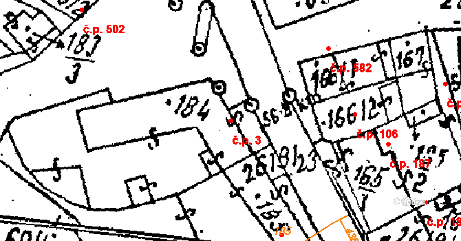 Lanžhot 3 na parcele st. 184 v KÚ Lanžhot, Katastrální mapa