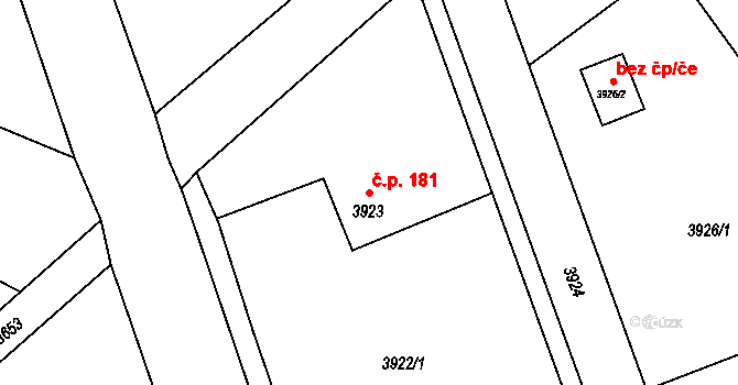 Třanovice 181 na parcele st. 3923 v KÚ Třanovice, Katastrální mapa