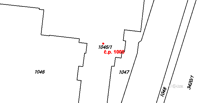 Michle 1000, Praha na parcele st. 1045/1 v KÚ Michle, Katastrální mapa