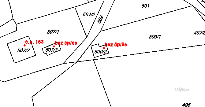 Sedlnice 43052304 na parcele st. 500/2 v KÚ Sedlnice, Katastrální mapa