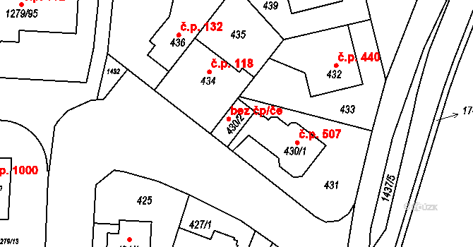 Praha 49139304 na parcele st. 430/2 v KÚ Dolní Chabry, Katastrální mapa