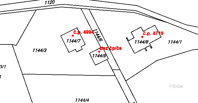 Jablonec nad Nisou 50139304 na parcele st. 1144/9 v KÚ Proseč nad Nisou, Katastrální mapa