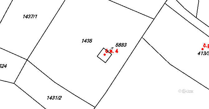 Kryblice 4, Trutnov na parcele st. 5883 v KÚ Trutnov, Katastrální mapa