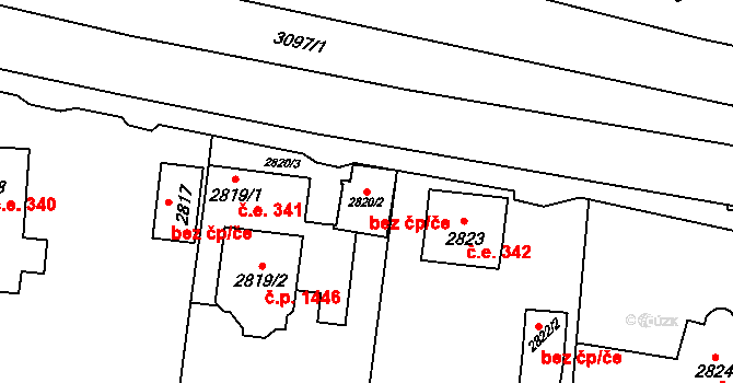 Plzeň 95026304 na parcele st. 2820/2 v KÚ Doubravka, Katastrální mapa