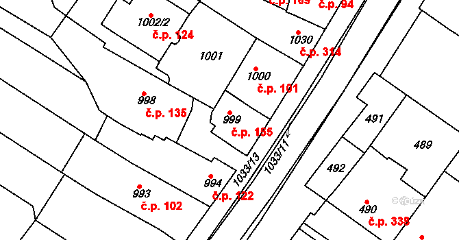 Svatobořice 155, Svatobořice-Mistřín na parcele st. 999 v KÚ Svatobořice, Katastrální mapa