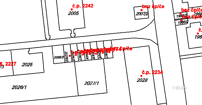 Ústí nad Labem-centrum 774, Ústí nad Labem na parcele st. 2034/6 v KÚ Ústí nad Labem, Katastrální mapa