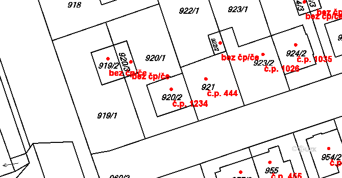 České Budějovice 2 1234, České Budějovice na parcele st. 920/2 v KÚ České Budějovice 2, Katastrální mapa