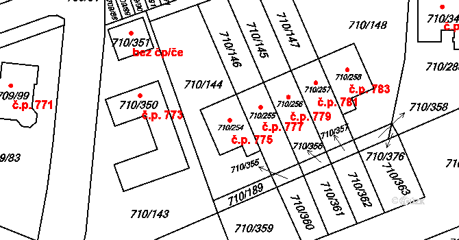 Poříčí 775, Boršov nad Vltavou na parcele st. 710/254 v KÚ Boršov nad Vltavou, Katastrální mapa