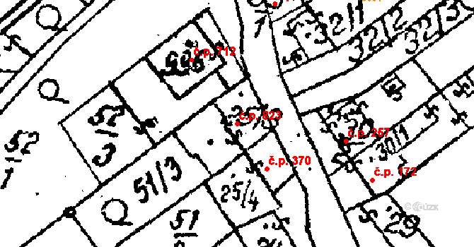 Kobylí 823 na parcele st. 25/3 v KÚ Kobylí na Moravě, Katastrální mapa