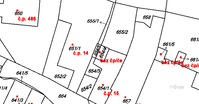 Proboštov 39144305 na parcele st. 654/4 v KÚ Proboštov u Teplic, Katastrální mapa