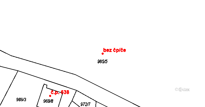 Rudolfov 40526305 na parcele st. 985/5 v KÚ Rudolfov u Českých Budějovic, Katastrální mapa