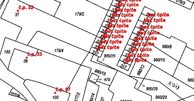Čimelice 42007305 na parcele st. 337 v KÚ Čimelice, Katastrální mapa