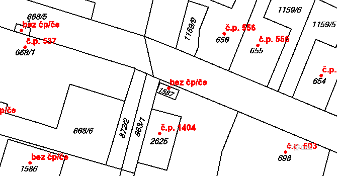 Třebechovice pod Orebem 42430305 na parcele st. 1587 v KÚ Třebechovice pod Orebem, Katastrální mapa