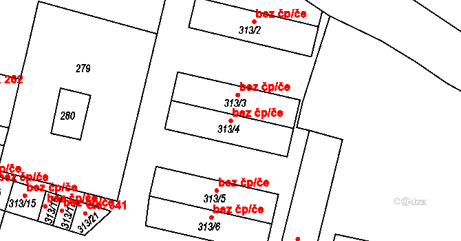 Chlumec 44704305 na parcele st. 313/4 v KÚ Chlumec u Chabařovic, Katastrální mapa