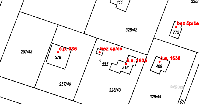 Kamenice 46127305 na parcele st. 255 v KÚ Štiřín, Katastrální mapa