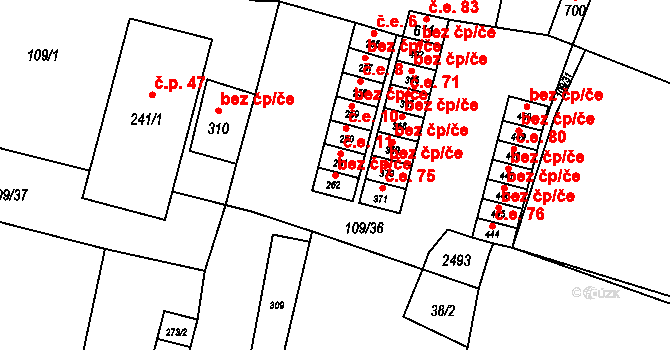 Lubenec 47134305 na parcele st. 262 v KÚ Lubenec, Katastrální mapa