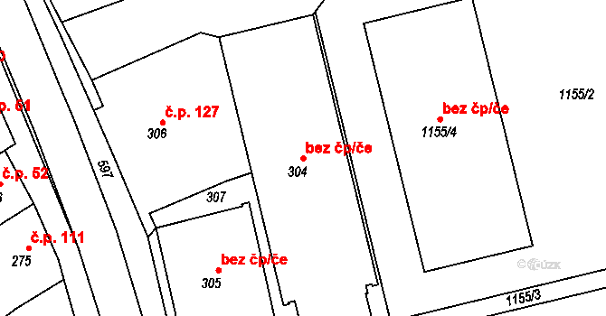 Čehovice 47649305 na parcele st. 304 v KÚ Čehovice, Katastrální mapa
