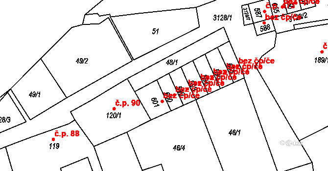 Bečov nad Teplou 47684305 na parcele st. 600 v KÚ Bečov nad Teplou, Katastrální mapa