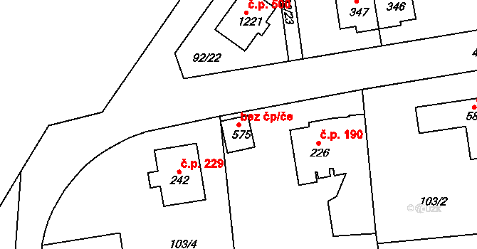 Karlovy Vary 49327305 na parcele st. 575 v KÚ Doubí u Karlových Var, Katastrální mapa