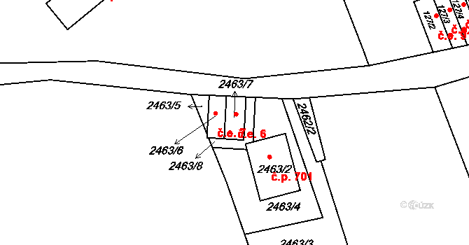 Pohořelice 6 na parcele st. 2463/7 v KÚ Pohořelice nad Jihlavou, Katastrální mapa