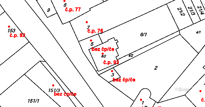Smolín 92, Pohořelice na parcele st. 6/2 v KÚ Smolín, Katastrální mapa