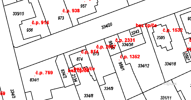 Brandýs nad Labem 2657, Brandýs nad Labem-Stará Boleslav na parcele st. 875 v KÚ Brandýs nad Labem, Katastrální mapa