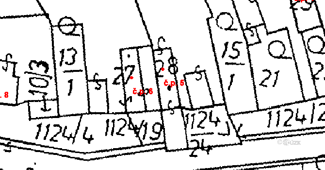 Žandov 5, Chlístovice na parcele st. 28 v KÚ Žandov, Katastrální mapa