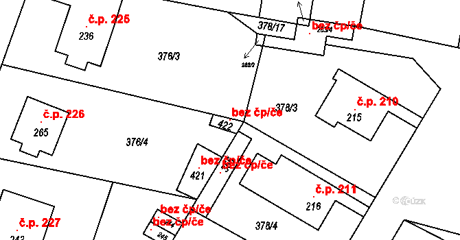 Cvrčovice 120157306 na parcele st. 422 v KÚ Cvrčovice, Katastrální mapa