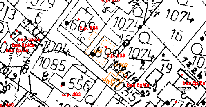 Kamenický Šenov 633 na parcele st. 699 v KÚ Kamenický Šenov, Katastrální mapa