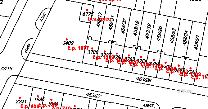 Horka-Domky 1138, Třebíč na parcele st. 3787 v KÚ Třebíč, Katastrální mapa