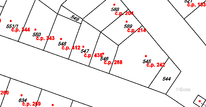 Nusle 268, Praha na parcele st. 546 v KÚ Nusle, Katastrální mapa