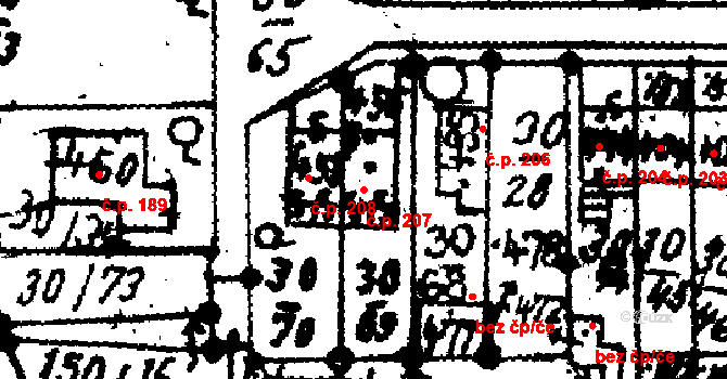 Velichovky 207 na parcele st. 456 v KÚ Velichovky, Katastrální mapa