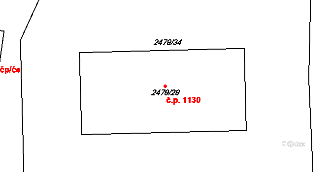 Chodov 1130 na parcele st. 2479/29 v KÚ Dolní Chodov, Katastrální mapa