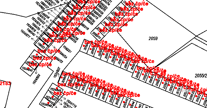 Mizerov 754, Karviná na parcele st. 2055/7 v KÚ Karviná-město, Katastrální mapa